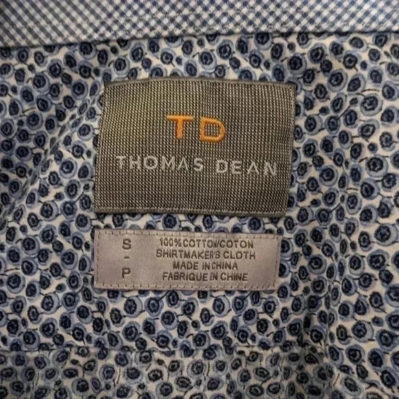 Thomas Dean Blue Dot Designed Shirt Size SP - Picture 2 of 4